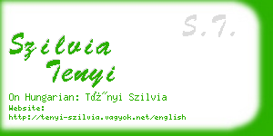 szilvia tenyi business card